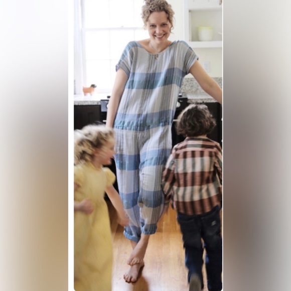 Ace & Jig Pants - Ace & Jig Blue Striped Jumpsuit Pants Romper XS See pix! Anthropologie